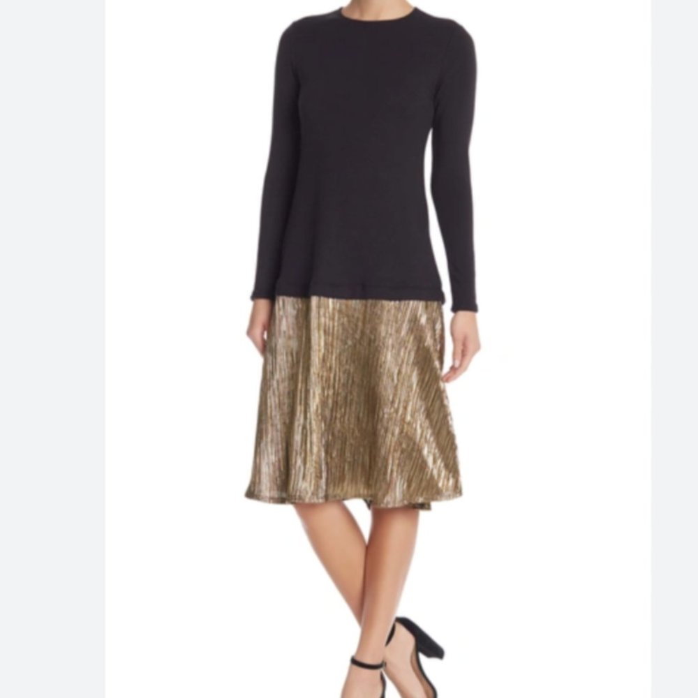 Go Couture Contrast Long Sleeve Dress XL NWOT